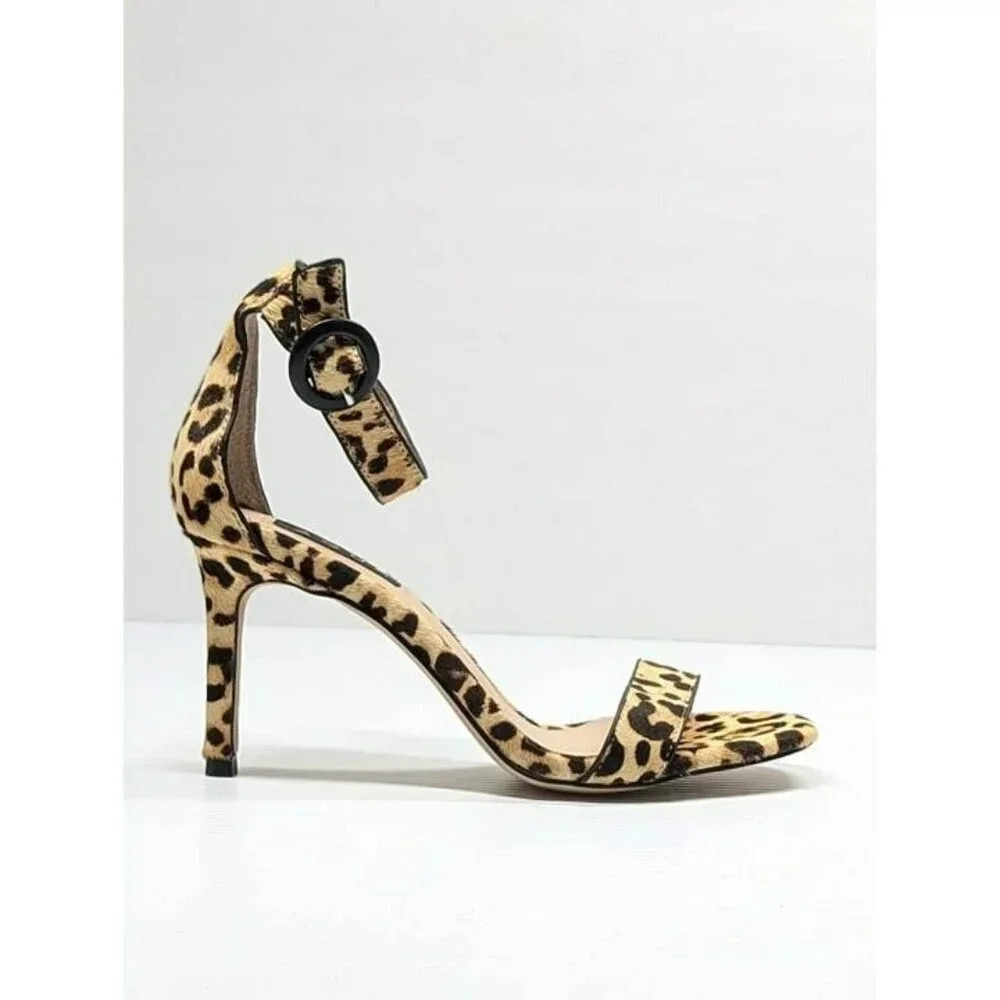 Aqua Women's Seven Leopard Print Calf Hair High-Heel Sandals Size 9.5 MSRP $119 - Picture 2 of 8